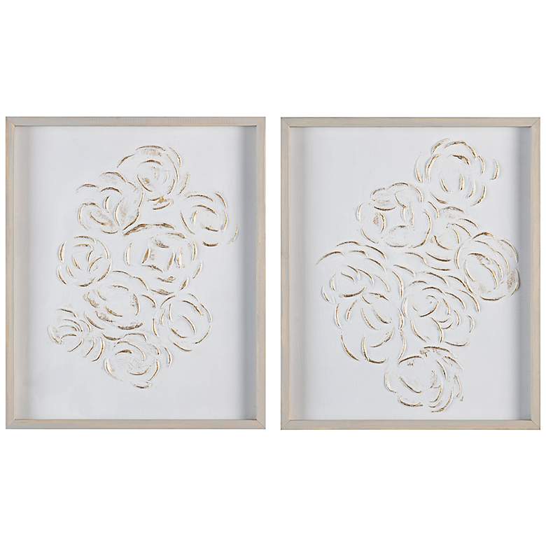 Image 1 Natural Florals 23 1/2" High 2-Piece Framed Wall Art Set