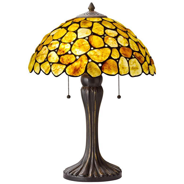 Image 1 Natural Gemstone Yellow and Bronze Table Lamp