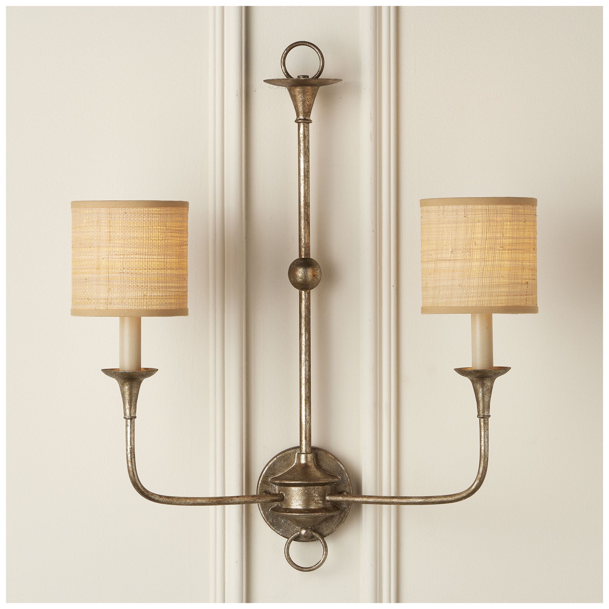 Image 3 Natural Grasscloth Drum Chandelier Shade more views