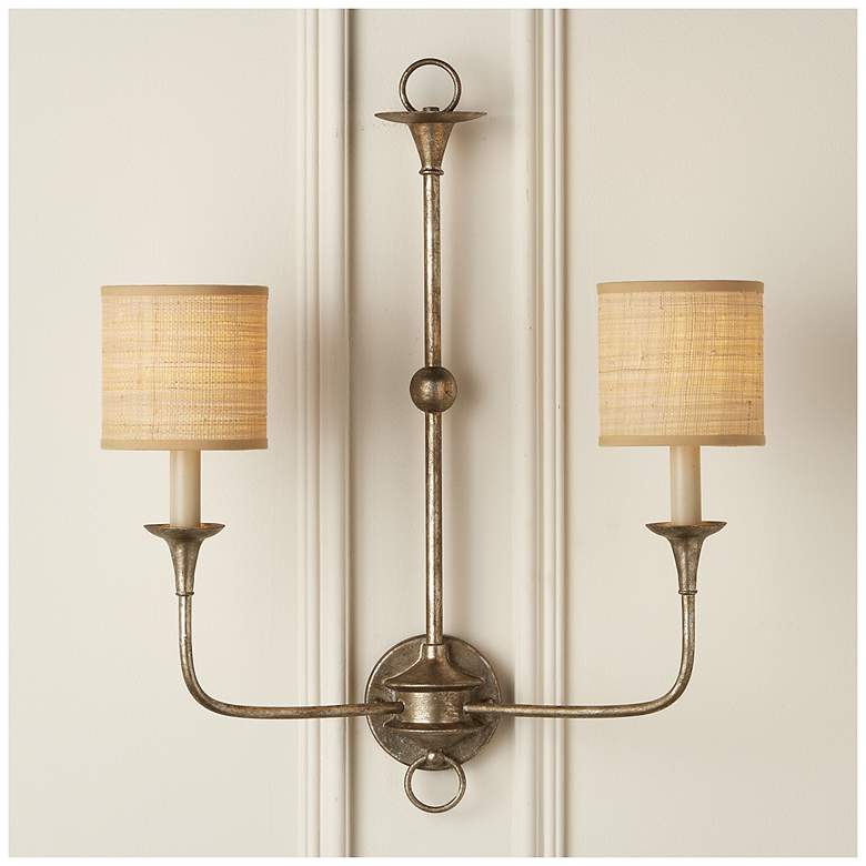 Image 3 Natural Grasscloth Drum Chandelier Shade more views