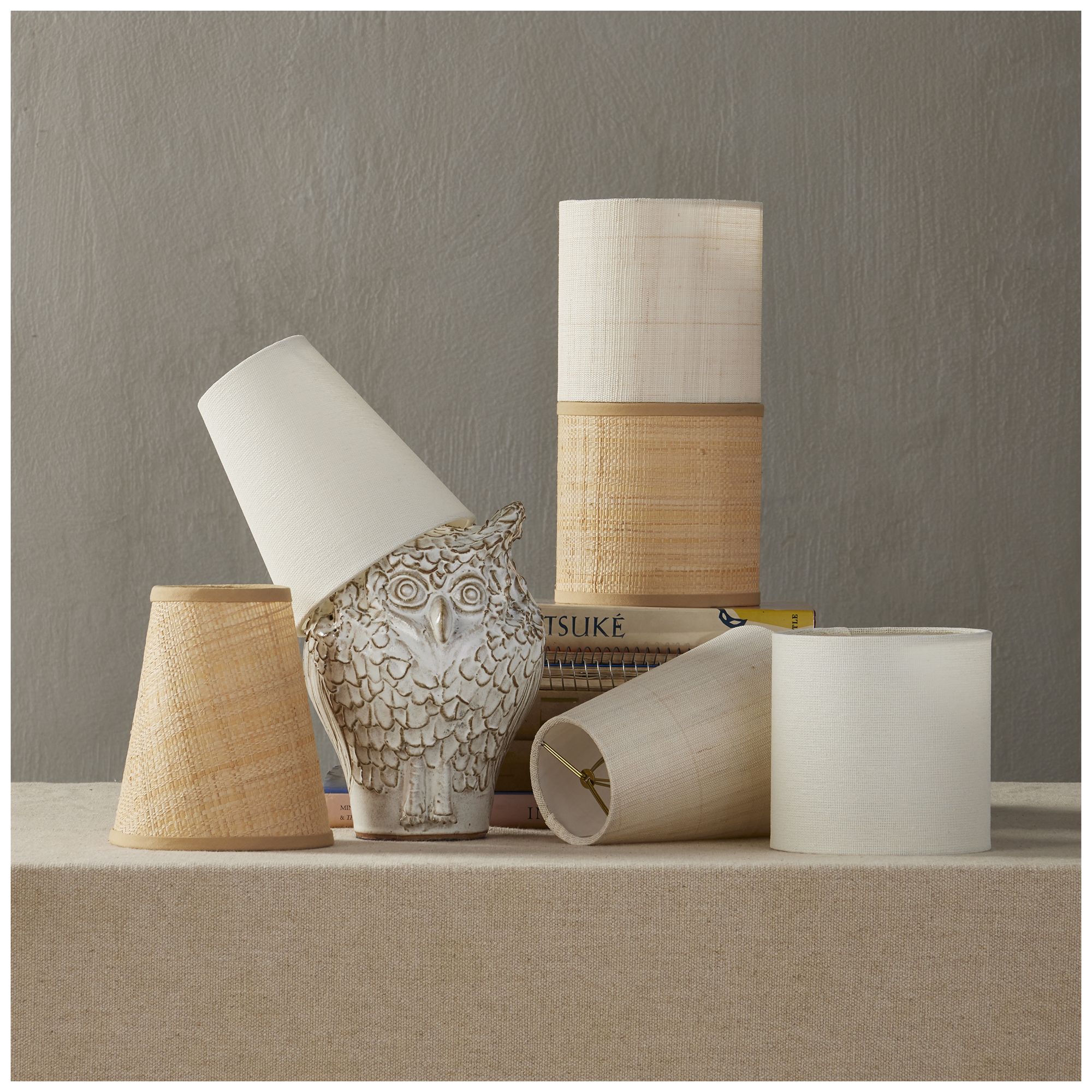 Image 5 Natural Grasscloth Drum Chandelier Shade more views