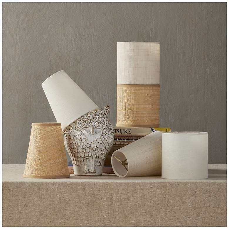 Image 5 Natural Grasscloth Drum Chandelier Shade more views