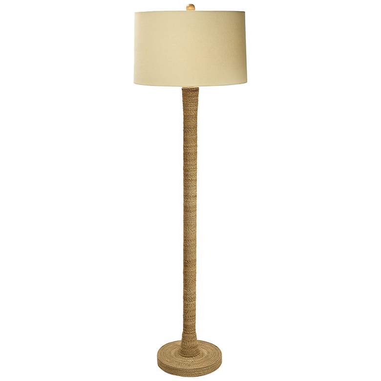 Image 1 Natural Light All Wrapped Up 65 1/2" Linen Shade and Jute Floor Lamp
