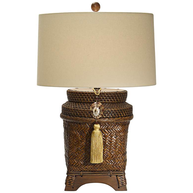 Image 1 Natural Light Barbay Wicker Oatmeal Table Lamp
