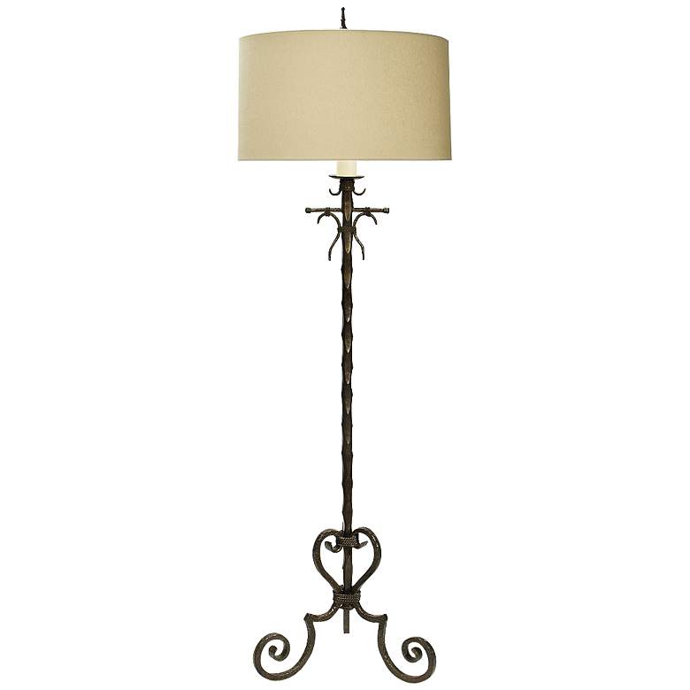 Image 1 Natural Light Cartagena Floor Lamp With Oatmeal Linen Shade