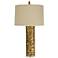 Natural Light Confetti Gilded Gold Iron Column Table Lamp