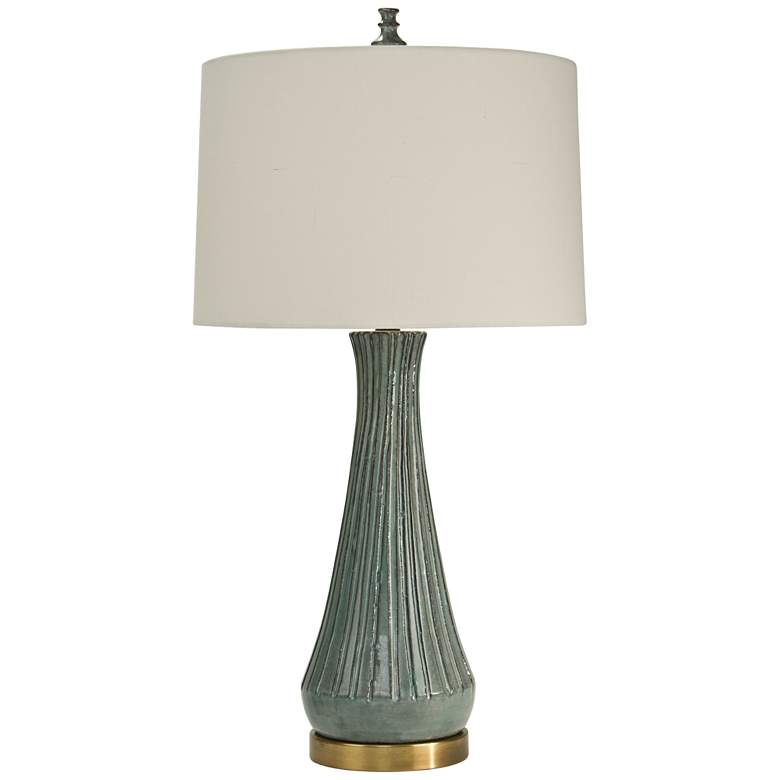 Image 1 Natural Light Costa Blue-Gray Ceramic Table Lamp