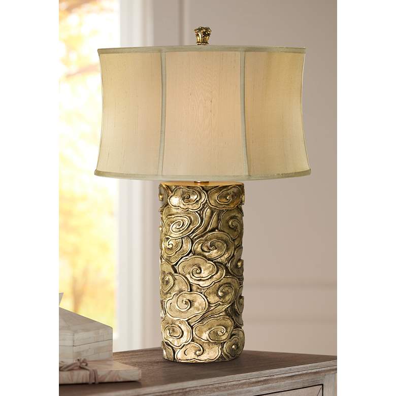 Image 1 Natural Light Cumulus French Reed Silk Table Lamp