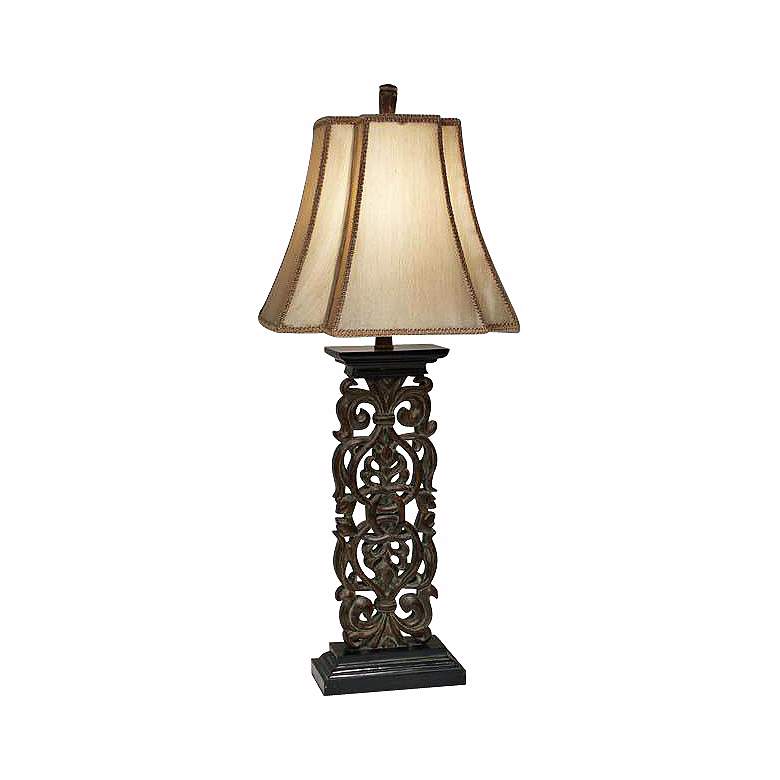 Image 1 Natural Light Elephant Walk Wood Finish Table Lamp