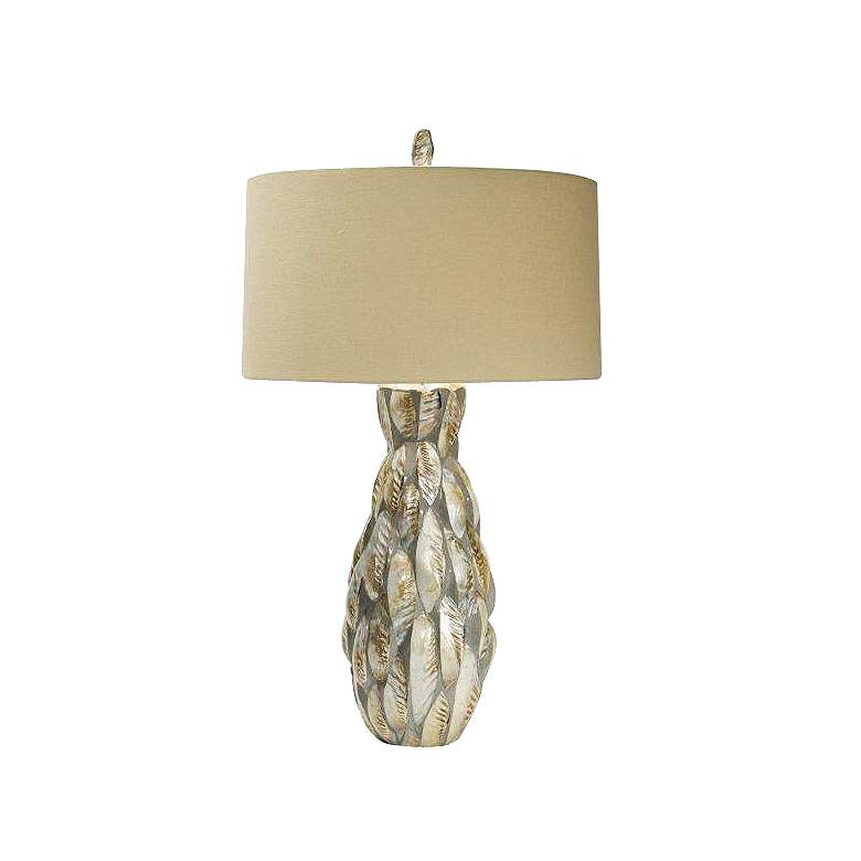 Image 1 Natural Light Feather Borealis Shell Table Lamp