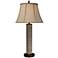 Natural Light Houndstooth Woven Abaca Table Lamp