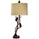 Natural Light Pine Forest Metal Table Lamp