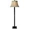 Natural Light Round Up 66" Hopsack Bell Shade Bronze Floor Lamp