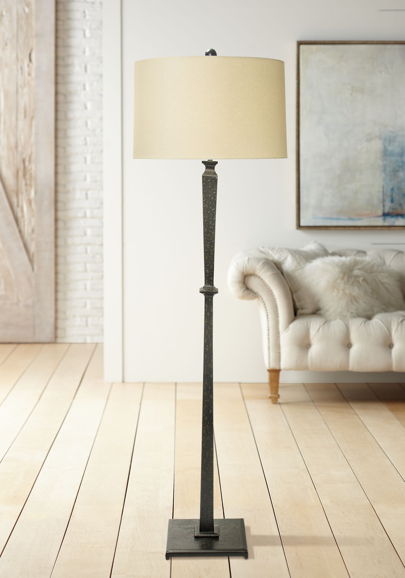 floor lamp with cloth shade