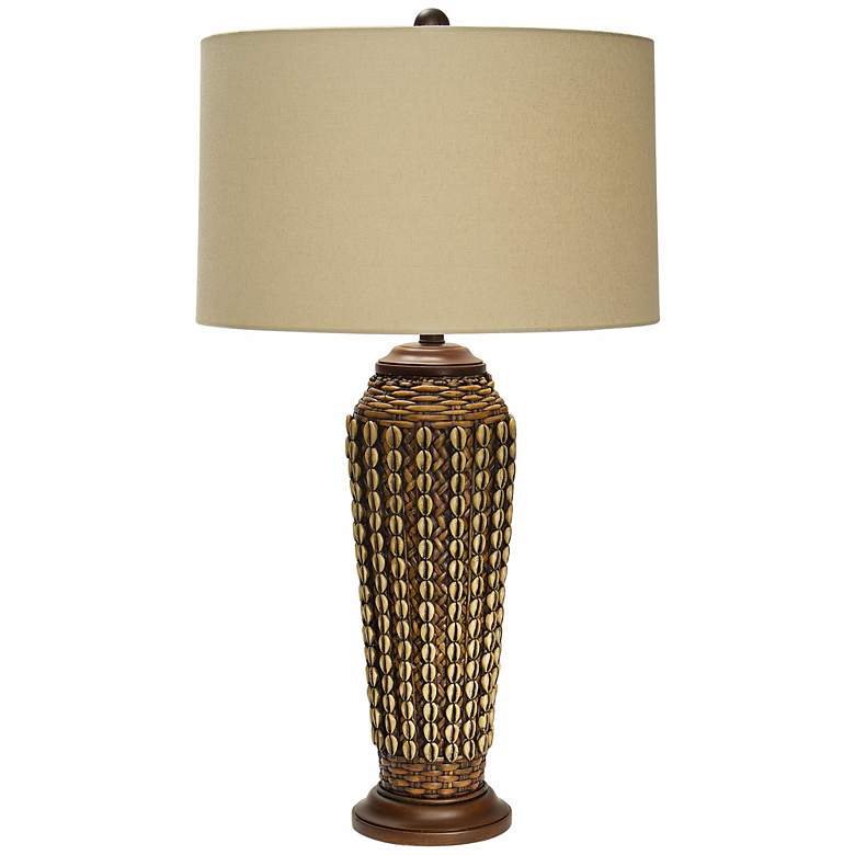 Image 1 Natural Light Segay Tower Wicker Table Lamp