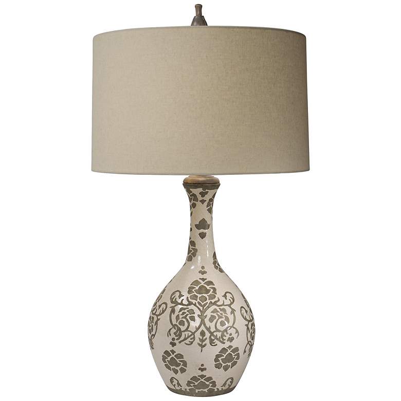 Image 1 Natural Light Taupe Silhouette Vase Table Lamp