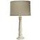 Natural Light Tea Time Distressed White Table Lamp