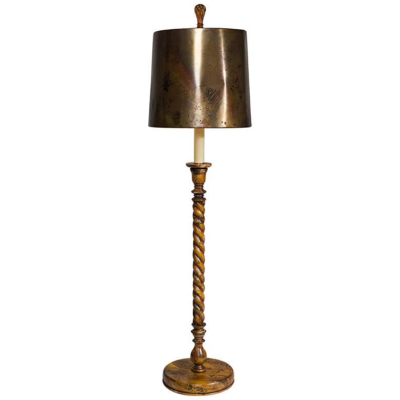 Image 1 Natural Light Umbria Twist Tuscan Wood Table Lamp