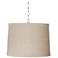 Natural Linen 14" Wide Brushed Steel Shaded Pendant