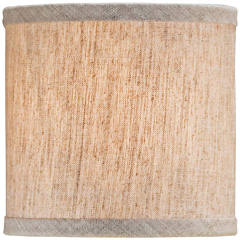 Image 1 Natural Linen Drum Lamp Shade 5x5x5 (Clip-On)