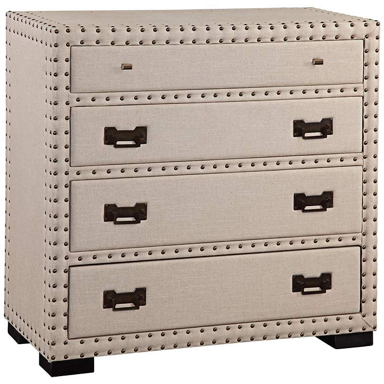 Image 1 Natural Linen Nailed Hall Chest