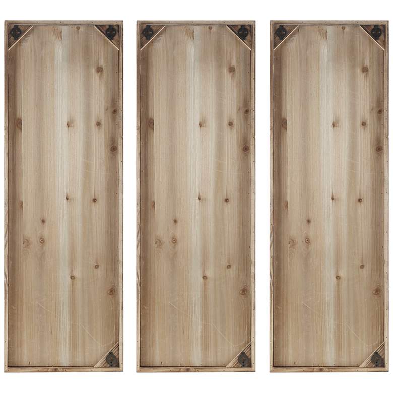 Image 7 Natural Mandal 3-Piece Printed Wood Wall Art Set more views