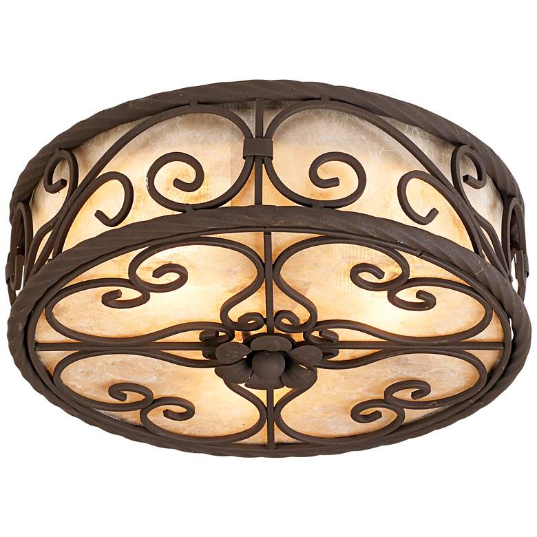 Image 2 Natural Mica Collection 12 inch Wide Ceiling Light Fixture
