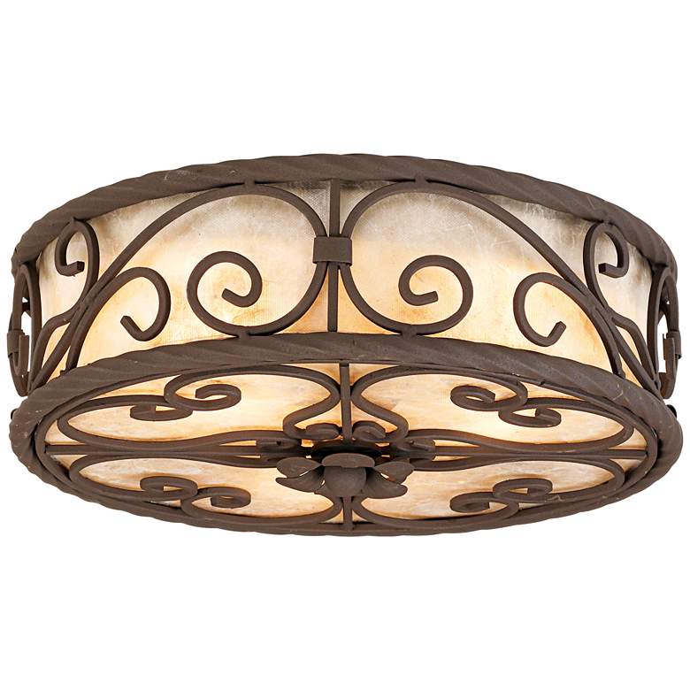 Image 6 Natural Mica Collection 12 inch Wide Ceiling Light Fixture more views