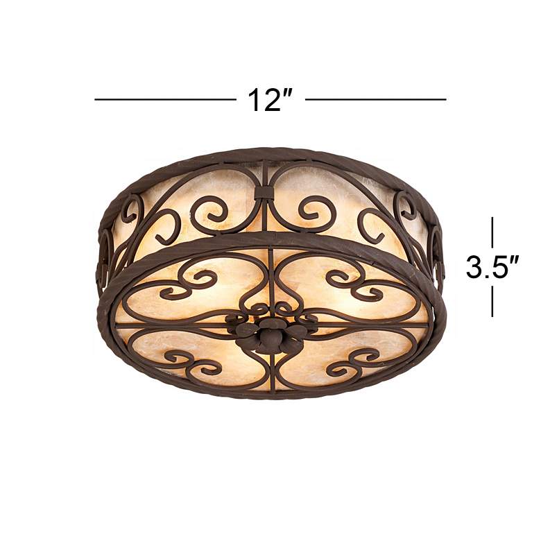 Image 7 Natural Mica Collection 12 inch Wide Ceiling Light Fixture more views