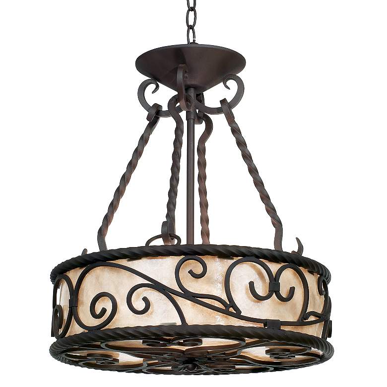 Natural Mica Collection 17&quot; Wide Pendant Chandelier