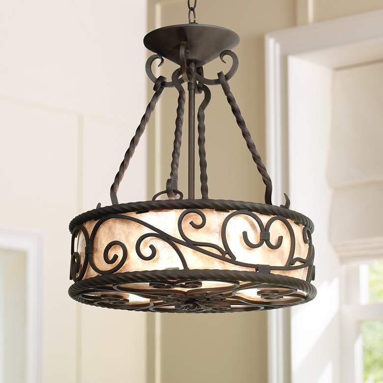 Image 1 Natural Mica Collection 17" Wide Pendant Chandelier