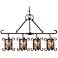 Natural Mica Collection 42" Wide Linear Island Chandelier