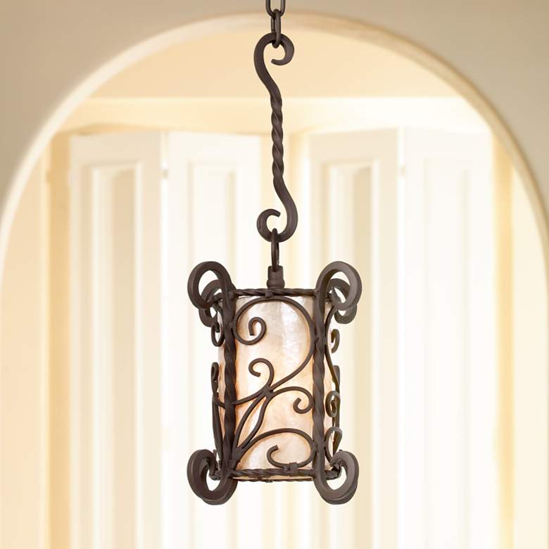 Image 1 Natural Mica Collection 7" Wide Mini Pendant Chandelier