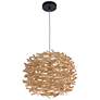 Natural Pendant 1 Light Natural Wood Woven Orb, 16.5" Wide