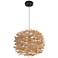 Natural Pendant 1 Light Natural Wood Woven Orb, 16.5" Wide