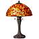 Natural Red Gemstone Antique Bronze Table Lamp