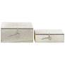 Natural Reflections Leather Wood Decorative Boxes Set of 2