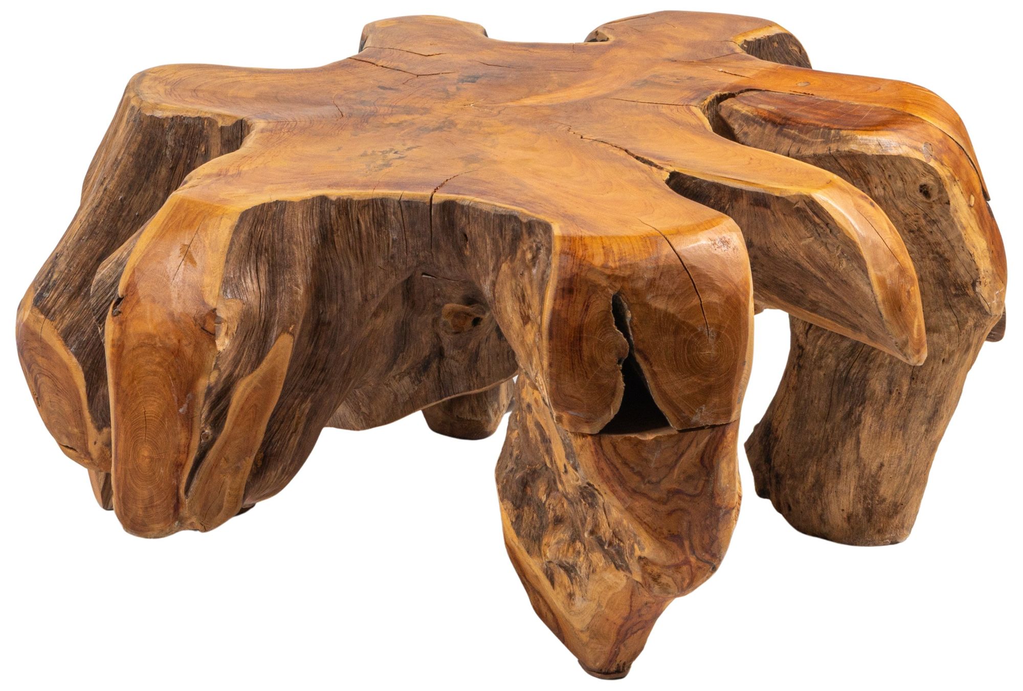 Image 2 Natural Round Wood Coffee Table, Brown