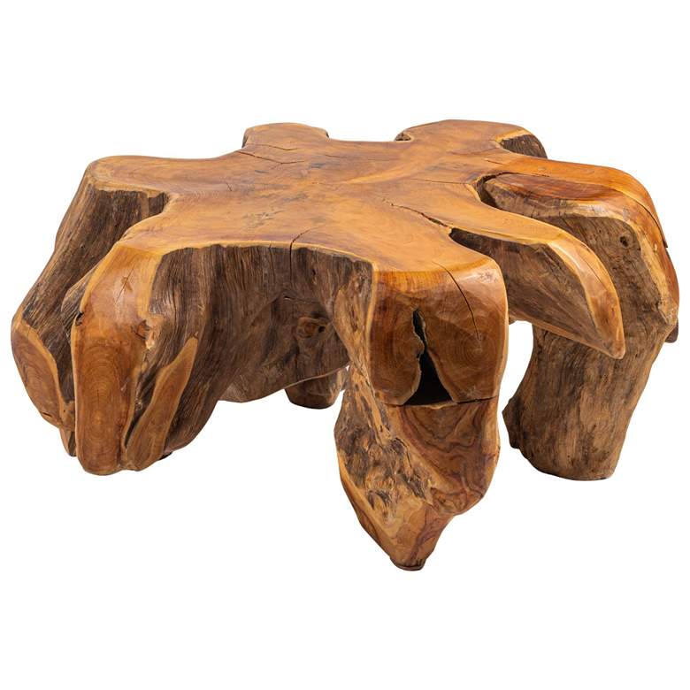 Image 2 Natural Round Wood Coffee Table, Brown