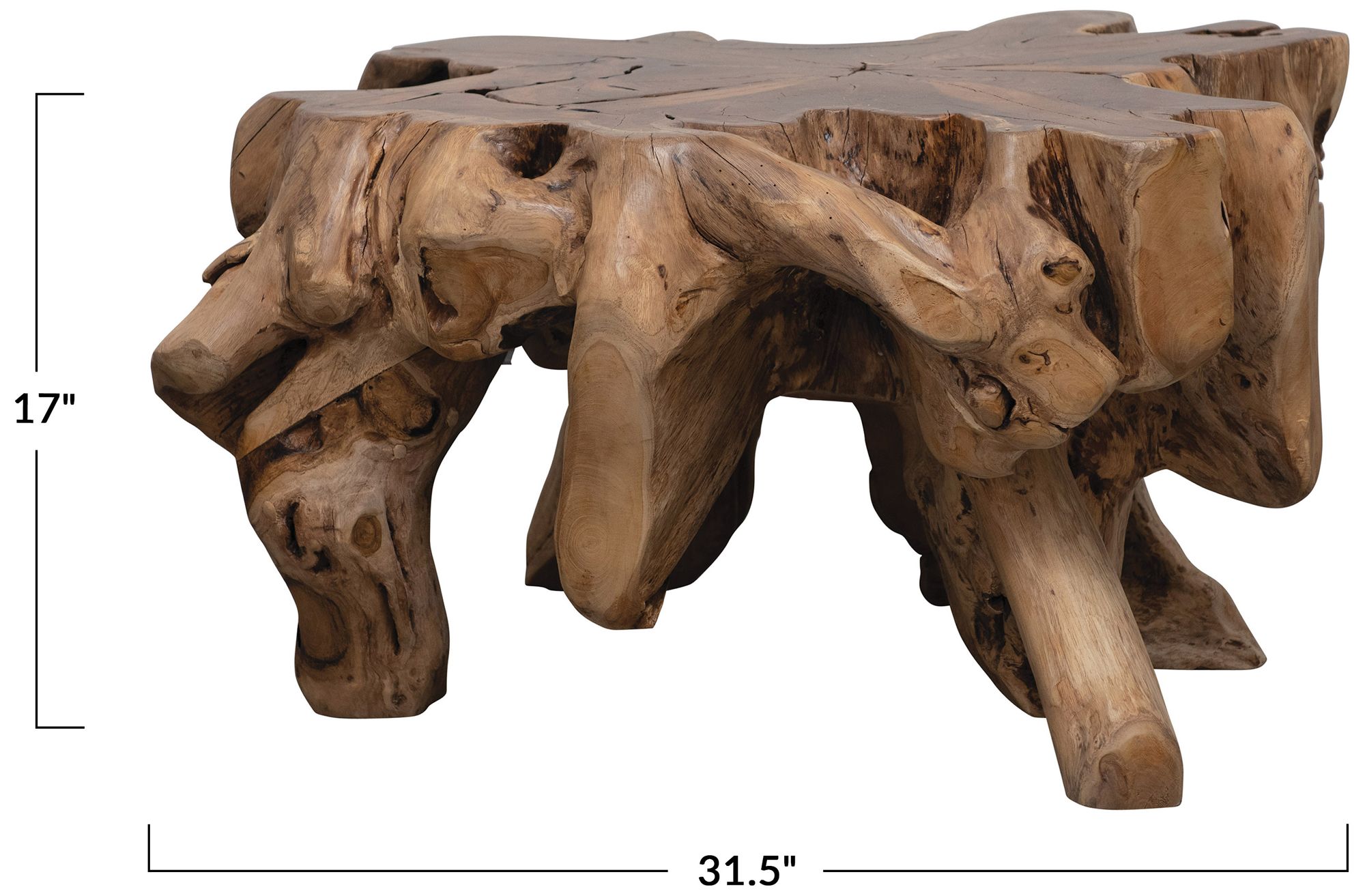 Image 3 Natural Round Wood Coffee Table, Brown more views