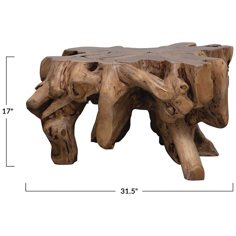Image 3 Natural Round Wood Coffee Table, Brown more views