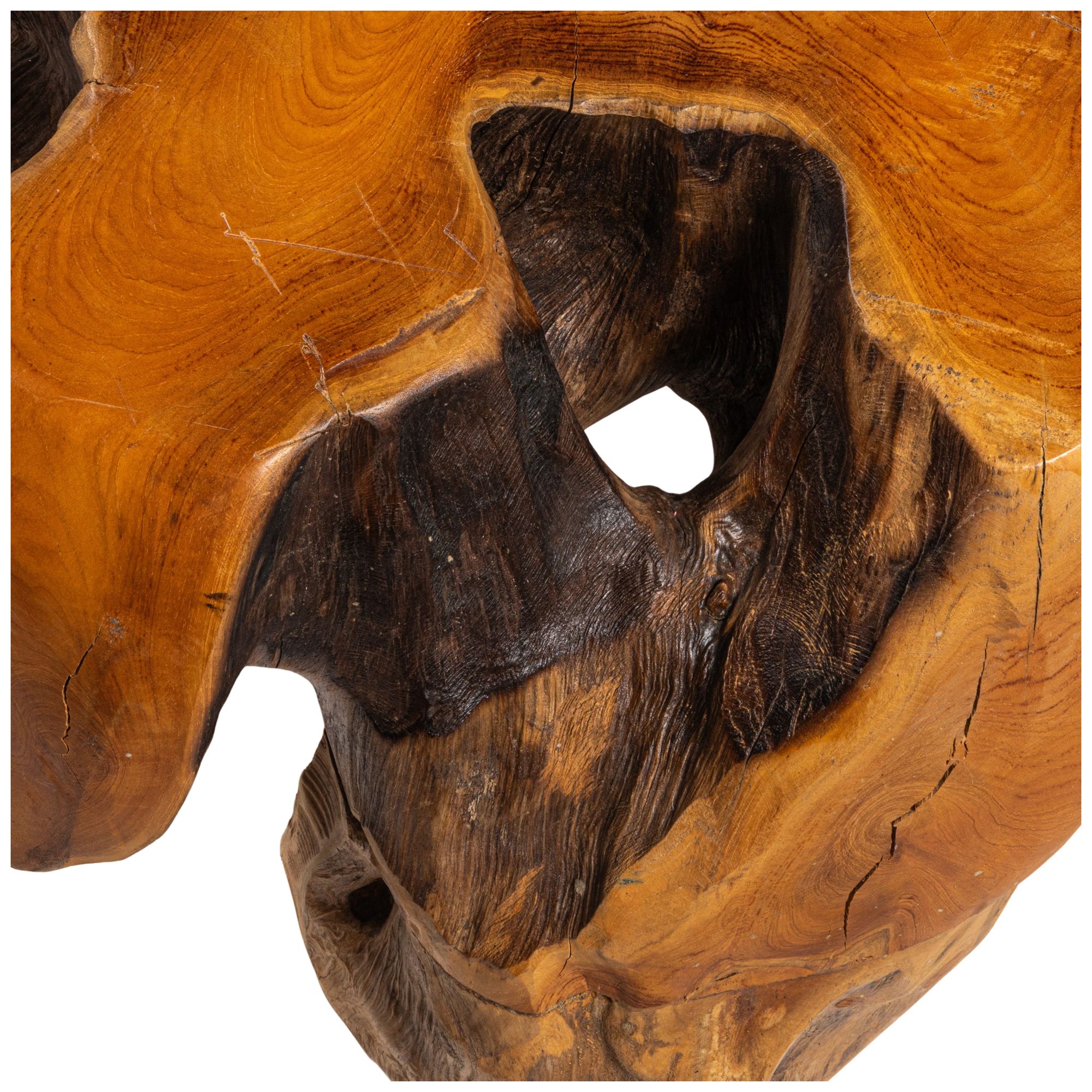 Image 5 Natural Round Wood Coffee Table, Brown more views