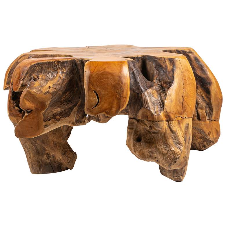 Image 6 Natural Round Wood Coffee Table, Brown more views