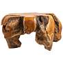 6_Natural Round Wood Coffee Table, Brown more views