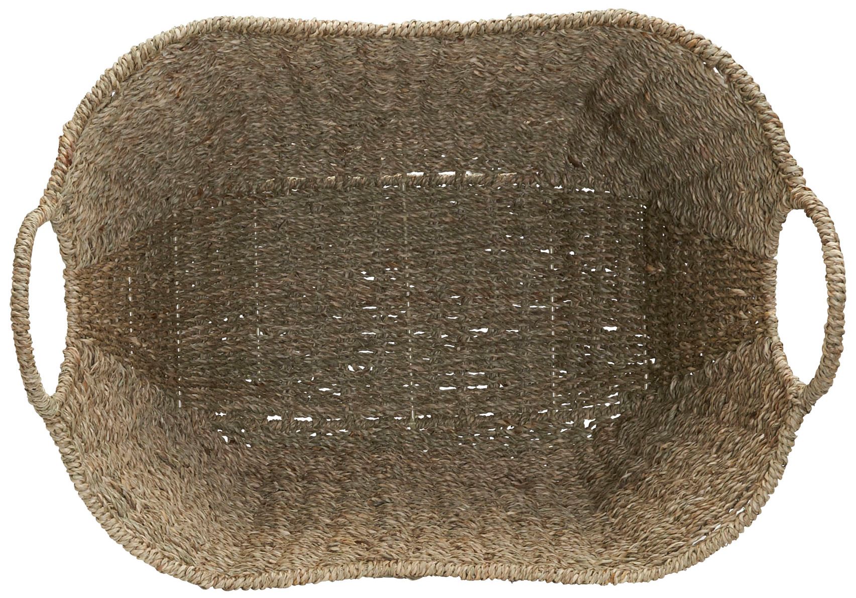 Image 6 Natural Seagrass Wicker Basket with Handles more views