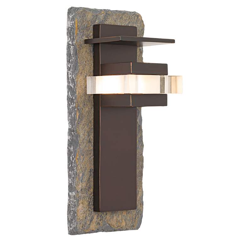 Image 1 Natural Slate and Bronze 19" High Outdoor Wall Light