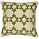 Natural Taupe and Green 18" Square Throw Pillow