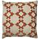 Natural Taupe and Orange 18" Square Throw Pillow