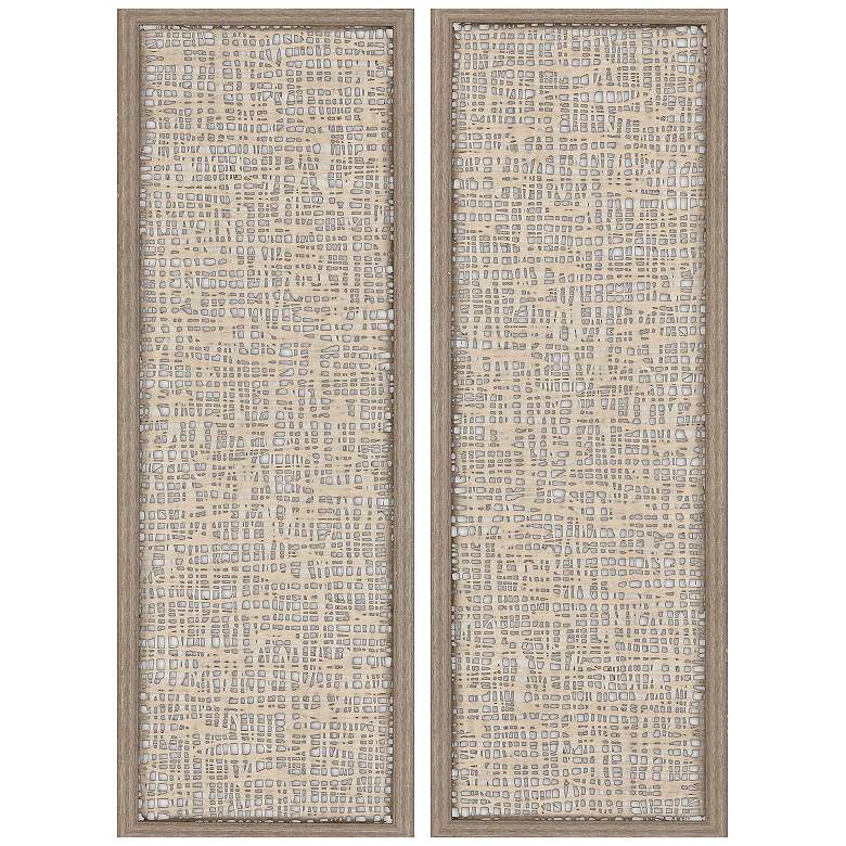Image 1 Natural Texture 14"W x 41"H Framed Art Set of 2