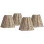 Natural Wicker Weave Chandelier Lamp Shades 3x6x5 (Clip-On) Set of 4